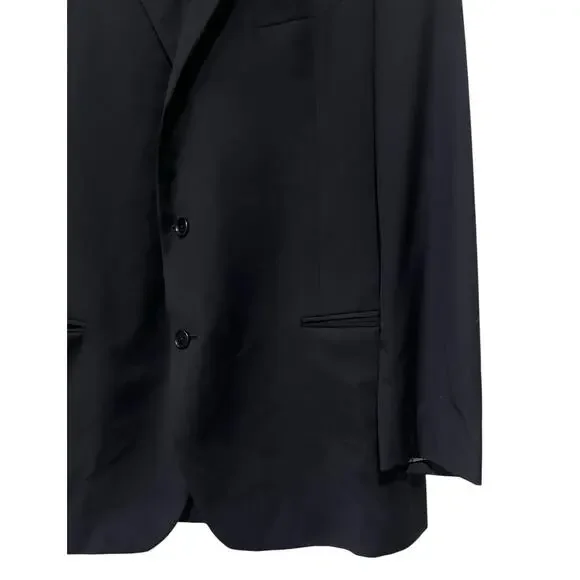 Brooks Brothers 1818 Fitzgerald Blazer Mens 46L Dark Navy Blue Wool Two Button